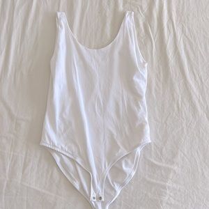 Pact White Tank Bodysuit, Size L